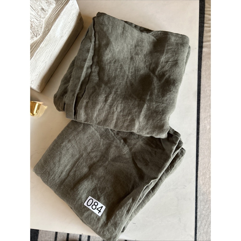 NWOT (2) Quince European 100% Linen Pillowcases Set Aloe King